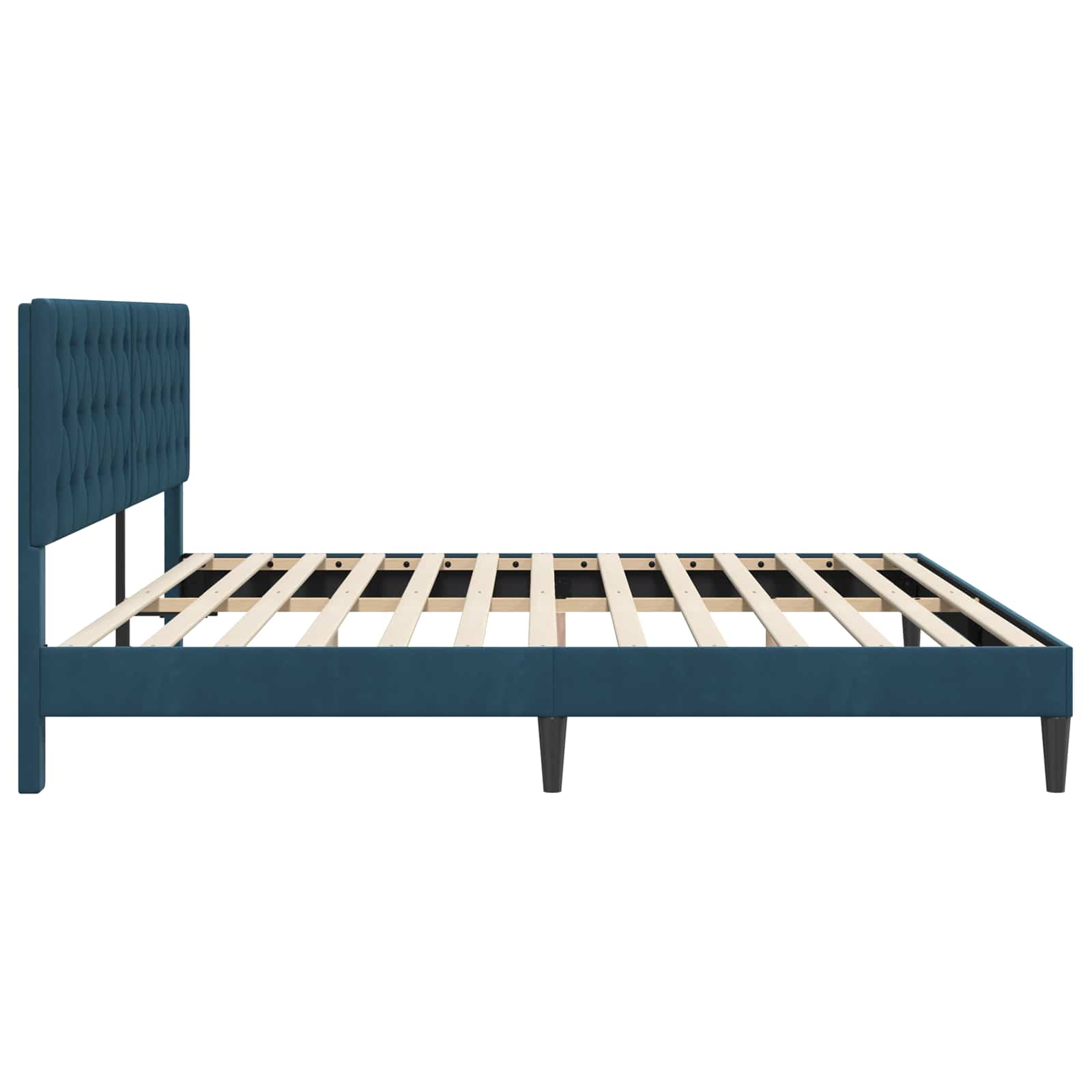 vidaXL Σκελετός Κρεβατιού με κεφαλάρι Μπλε 180 x 200 cm Βελούδο - Image 5