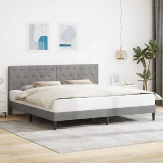 vidaXL Σκελετός Κρεβατιού Ανοιχτό γκρι 200 x 200 cm Βελούδο