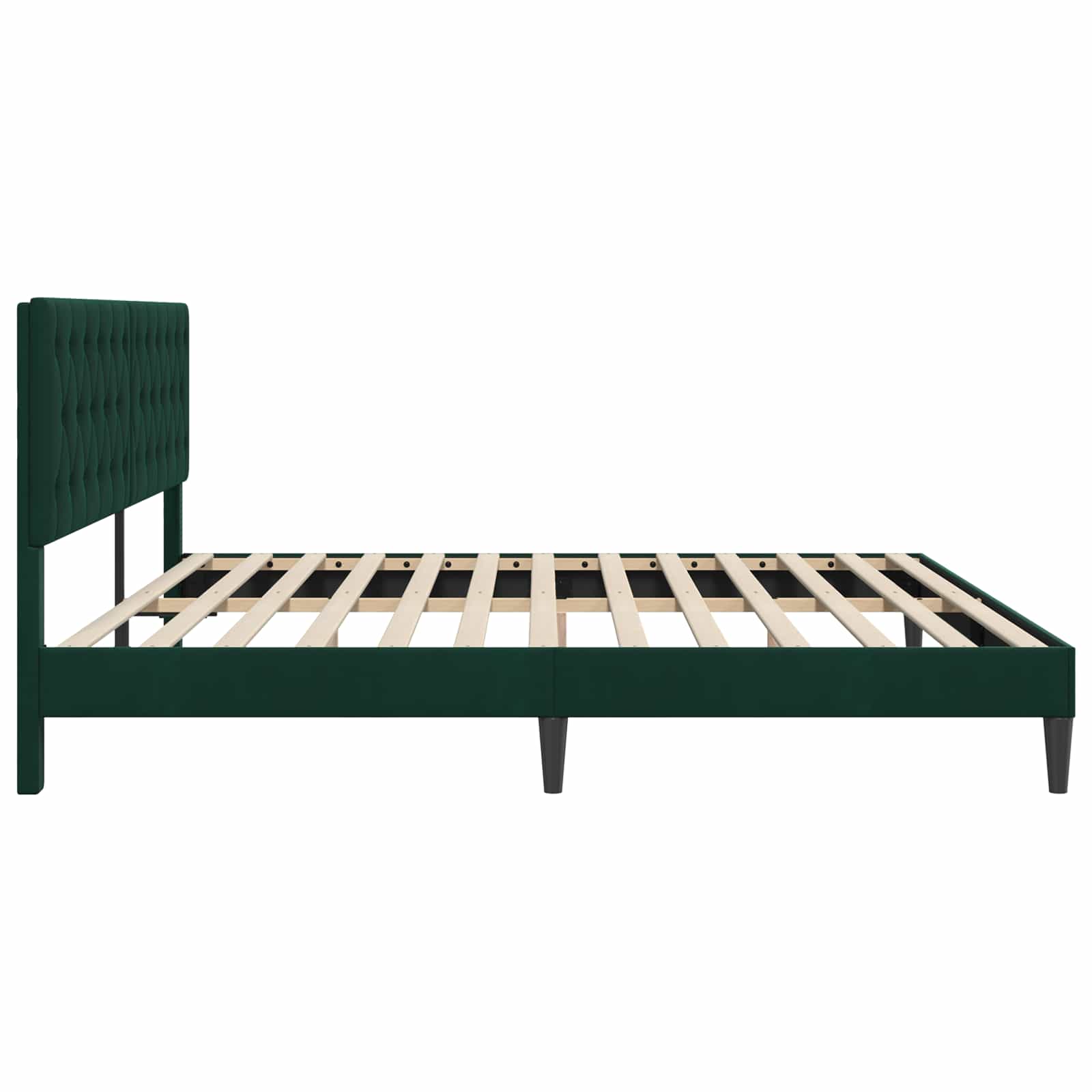 vidaXL Σκελετός Κρεβατιού Σκούρο Πράσινο 200 x 200 cm Βελούδο - Image 5