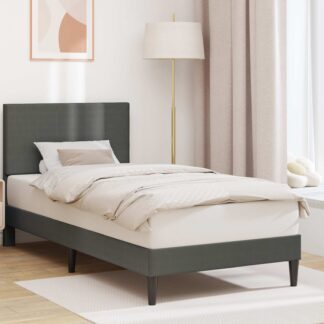 vidaXL Σκελετός Κρεβατιού Σκούρο Γκρι 80 x 200 cm Υφασμάτινο Κορντουρά