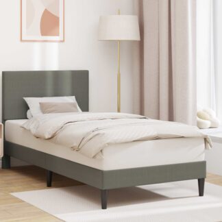 vidaXL Σκελετός Κρεβατιού με κεφαλάρι Ανοιχτό γκρι 90 x 200 cm