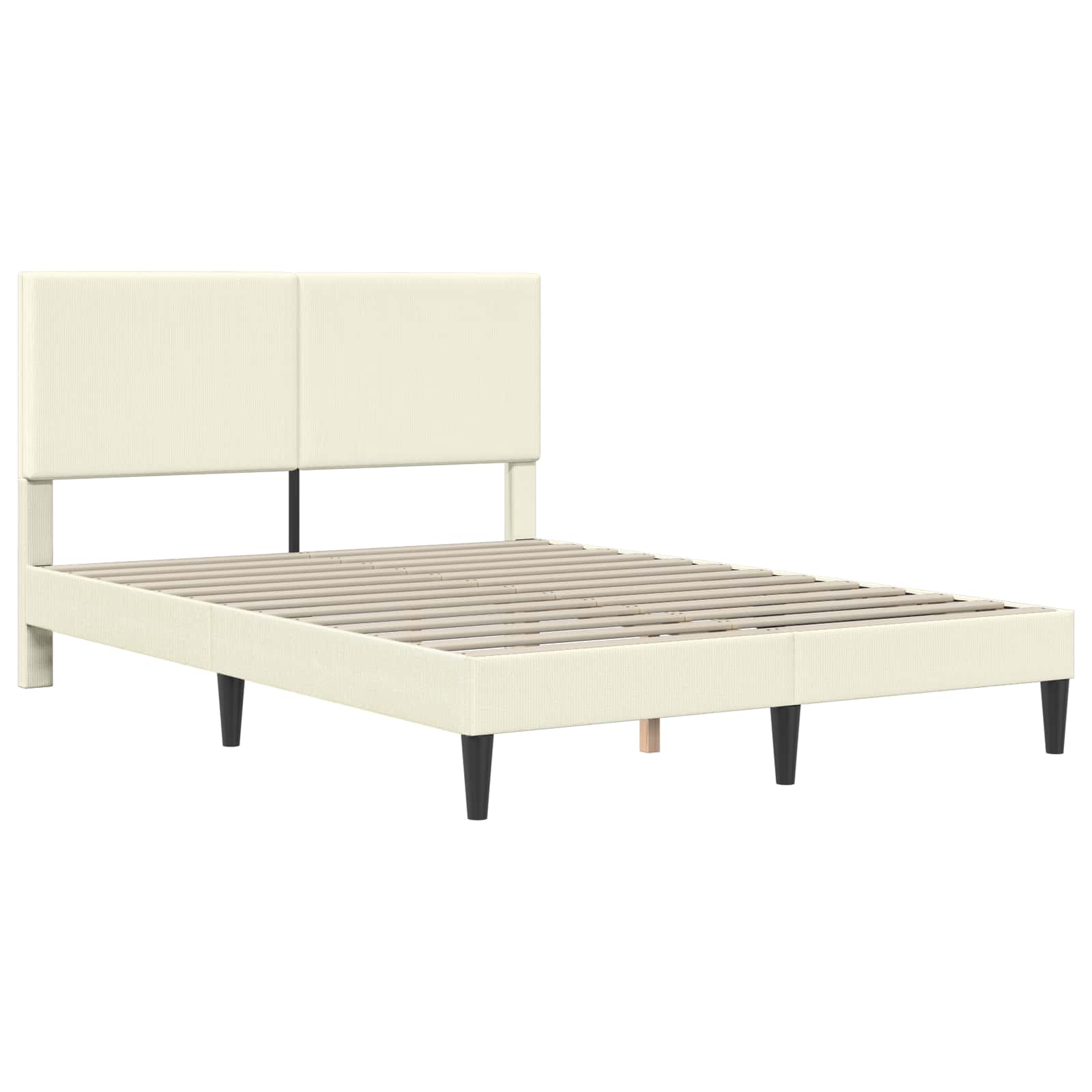 vidaXL Σκελετός Κρεβατιού Κρεμ 140 x 200 cm Υφασμάτινο Κορντουρά - Image 3