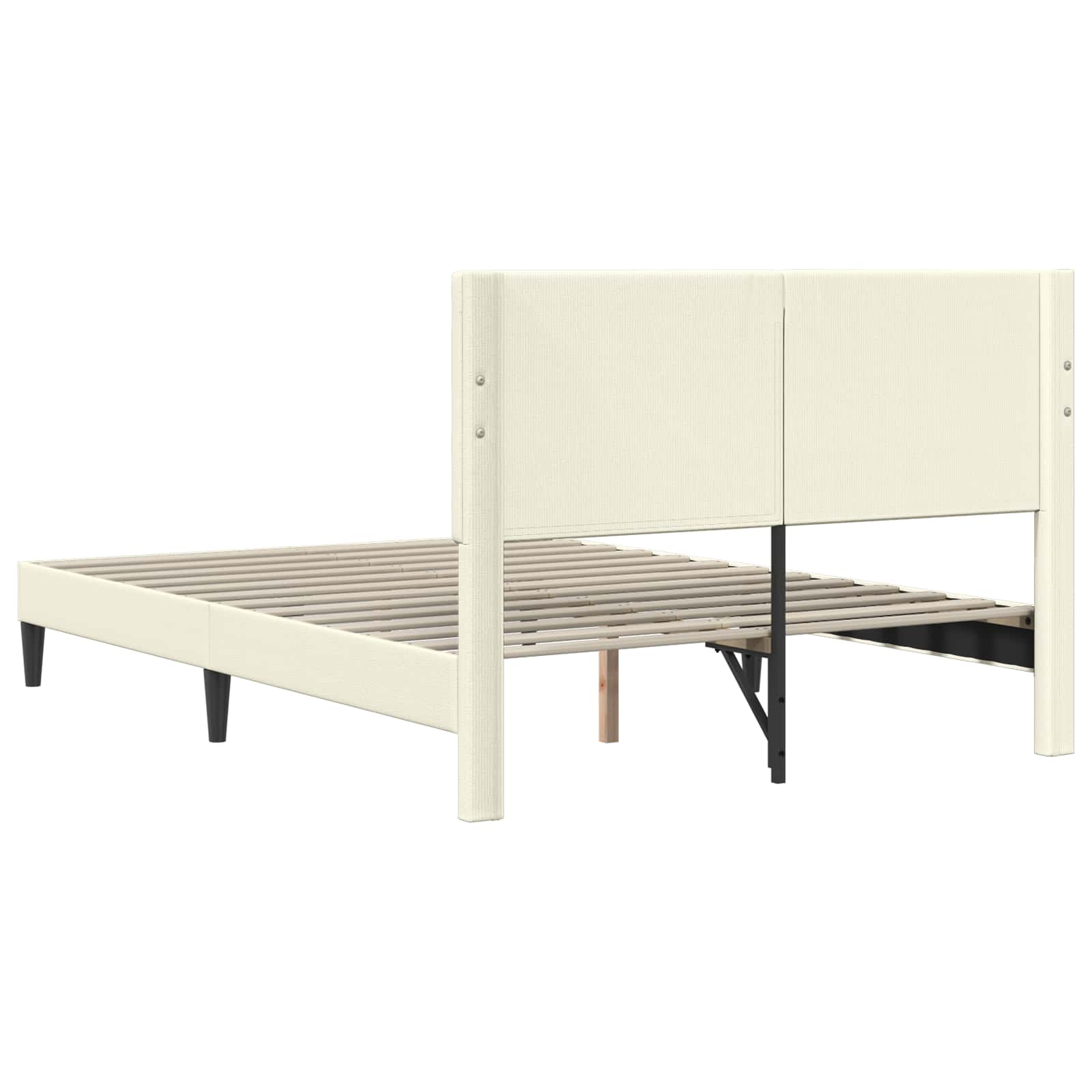 vidaXL Σκελετός Κρεβατιού Κρεμ 140 x 200 cm Υφασμάτινο Κορντουρά - Image 6