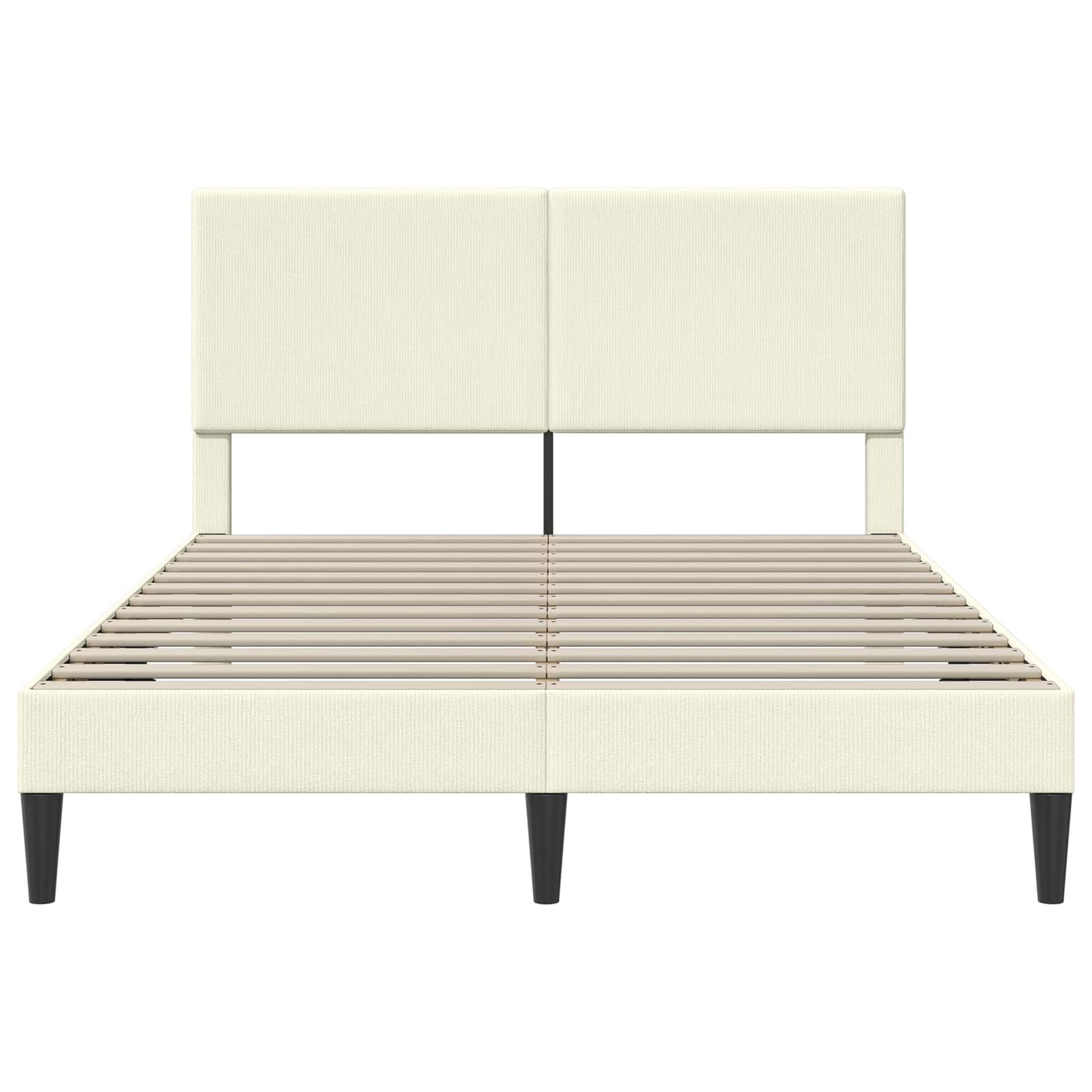 vidaXL Σκελετός Κρεβατιού Κρεμ 140 x 200 cm Υφασμάτινο Κορντουρά - Image 4