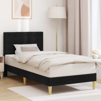 vidaXL Σκελετός Κρεβατιού με κεφαλάρι Μαύρο 80 x 200 cm Ύφασμα