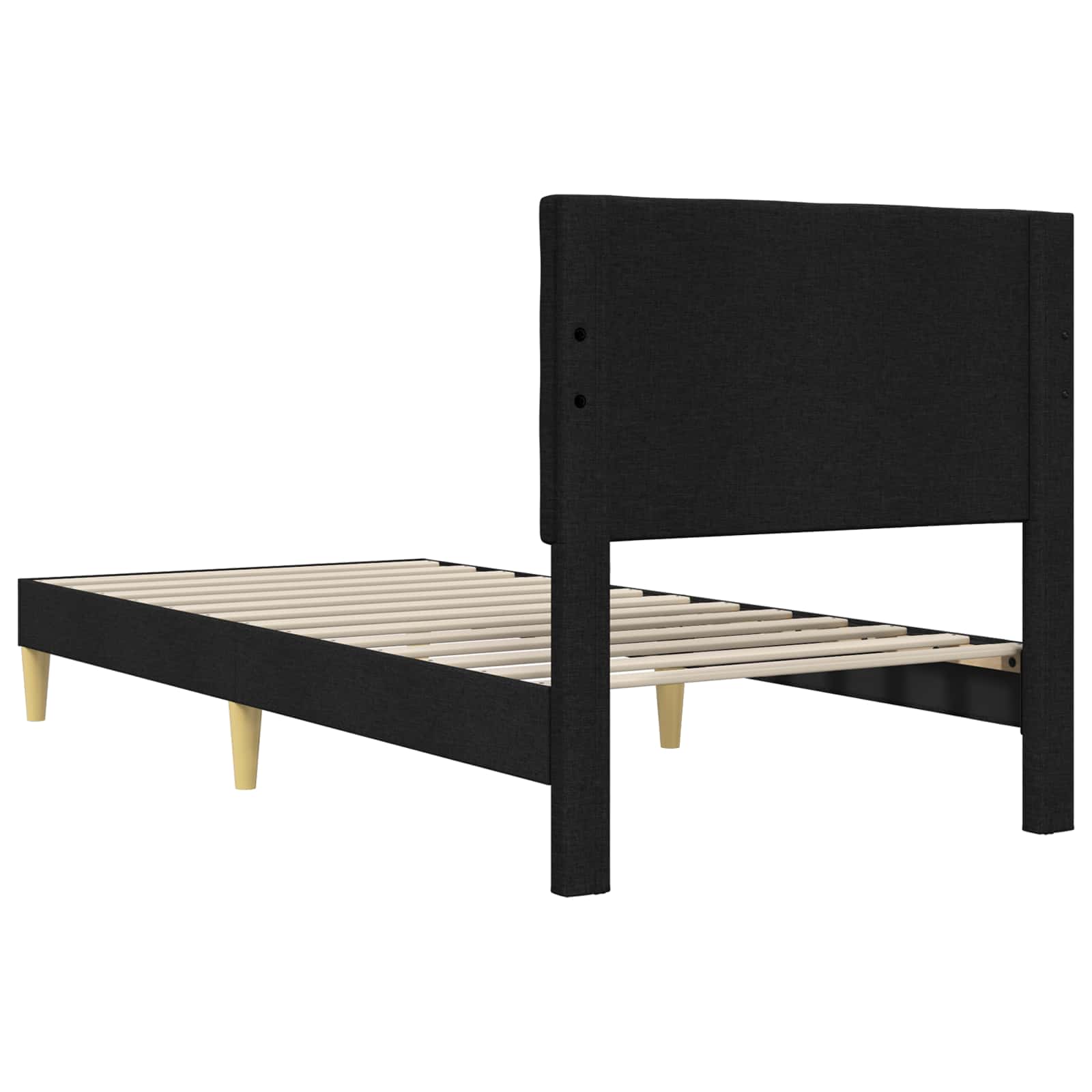 vidaXL Σκελετός Κρεβατιού με κεφαλάρι Μαύρο 90 x 190 cm Ύφασμα - Image 6