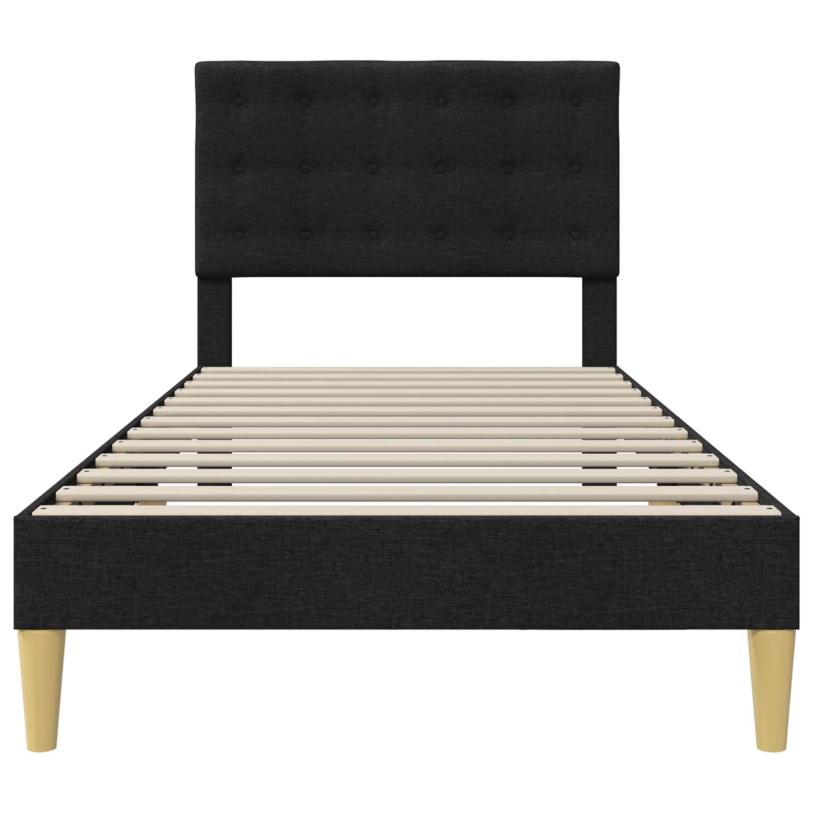 vidaXL Σκελετός Κρεβατιού με κεφαλάρι Μαύρο 90 x 190 cm Ύφασμα - Image 4