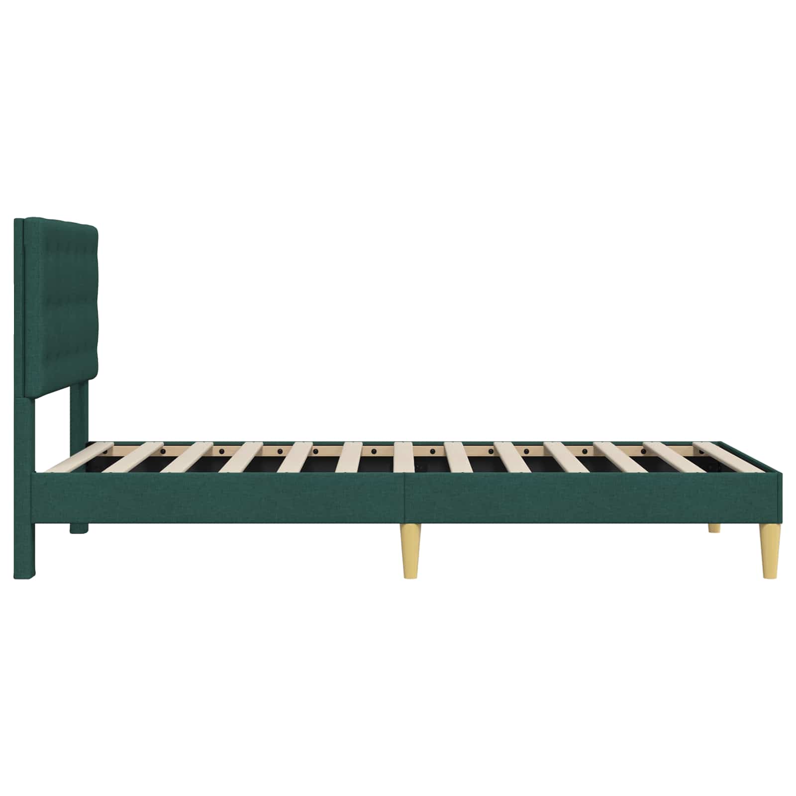 vidaXL Σκελετός Κρεβατιού Σκούρο Πράσινο 100 x 200 cm Ύφασμα - Image 5