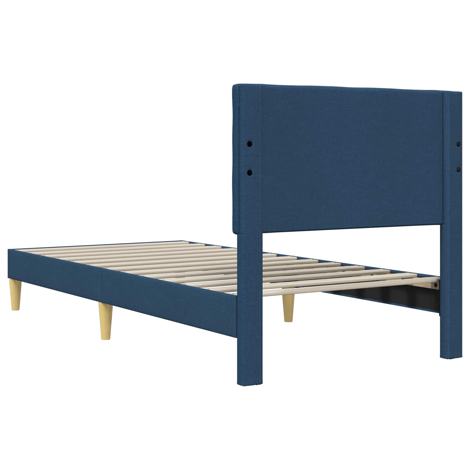 vidaXL Σκελετός Κρεβατιού με κεφαλάρι Μπλε 100 x 200 cm Ύφασμα - Image 6