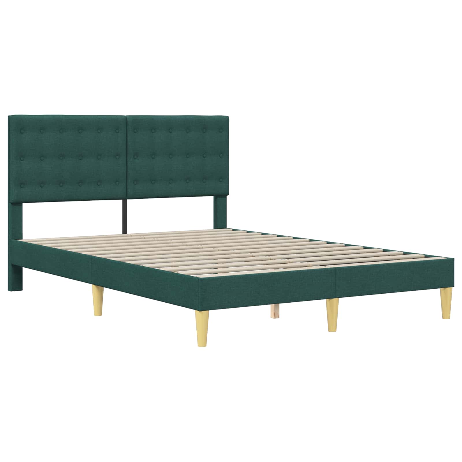 vidaXL Σκελετός Κρεβατιού Σκούρο Πράσινο 120 x 190 cm Ύφασμα - Image 3