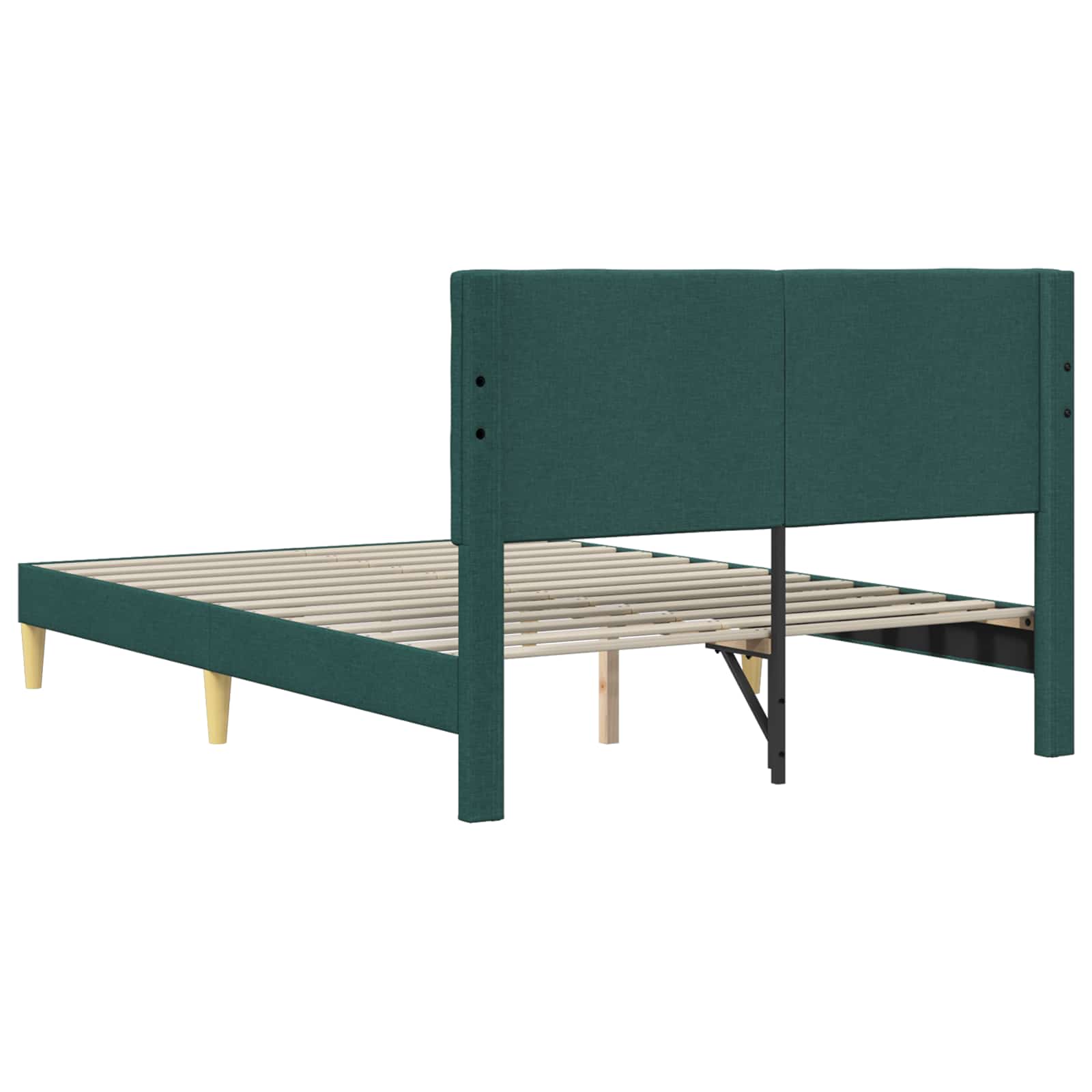vidaXL Σκελετός Κρεβατιού Σκούρο Πράσινο 120 x 190 cm Ύφασμα - Image 6