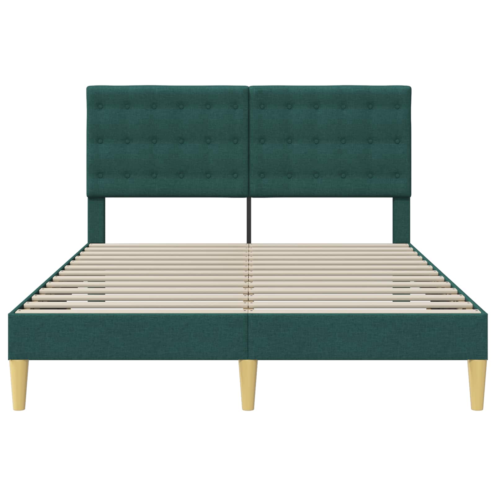 vidaXL Σκελετός Κρεβατιού Σκούρο Πράσινο 120 x 190 cm Ύφασμα - Image 4