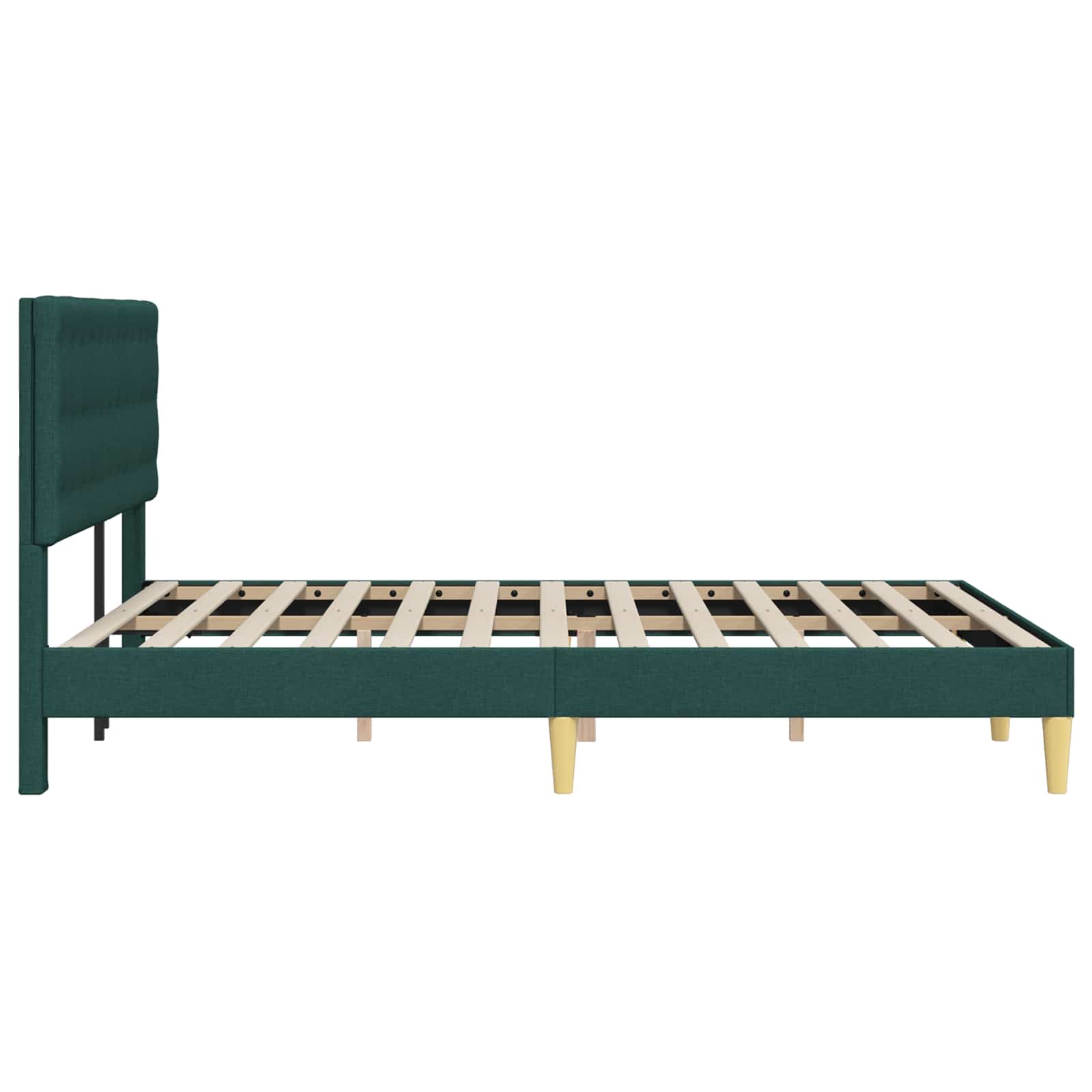 vidaXL Σκελετός Κρεβατιού Σκούρο Πράσινο 120 x 190 cm Ύφασμα - Image 5