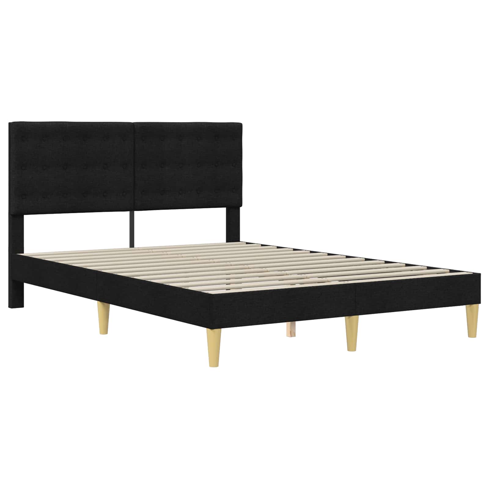 vidaXL Σκελετός Κρεβατιού με κεφαλάρι Μαύρο 120 x 200 cm Ύφασμα - Image 3