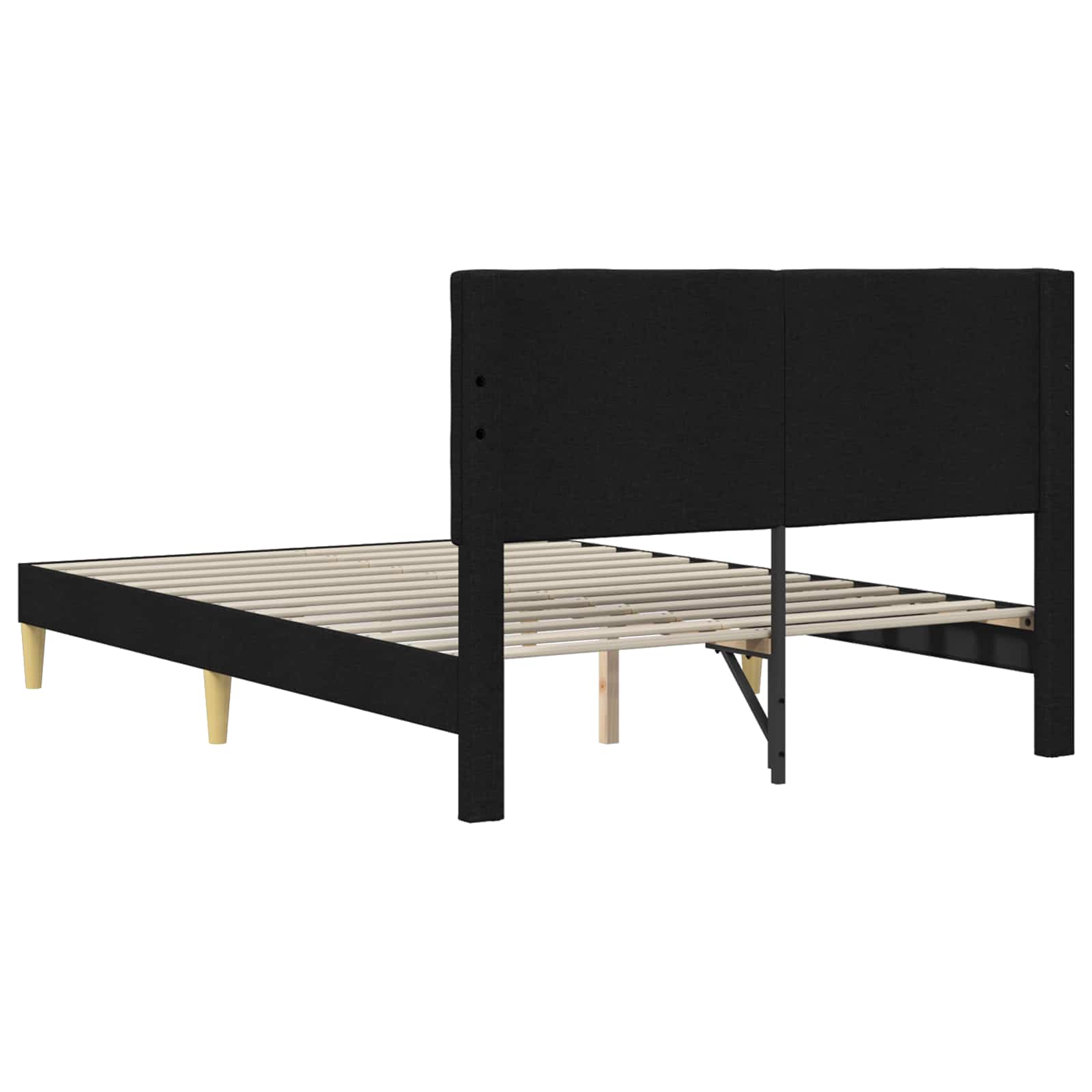 vidaXL Σκελετός Κρεβατιού με κεφαλάρι Μαύρο 120 x 200 cm Ύφασμα - Image 6