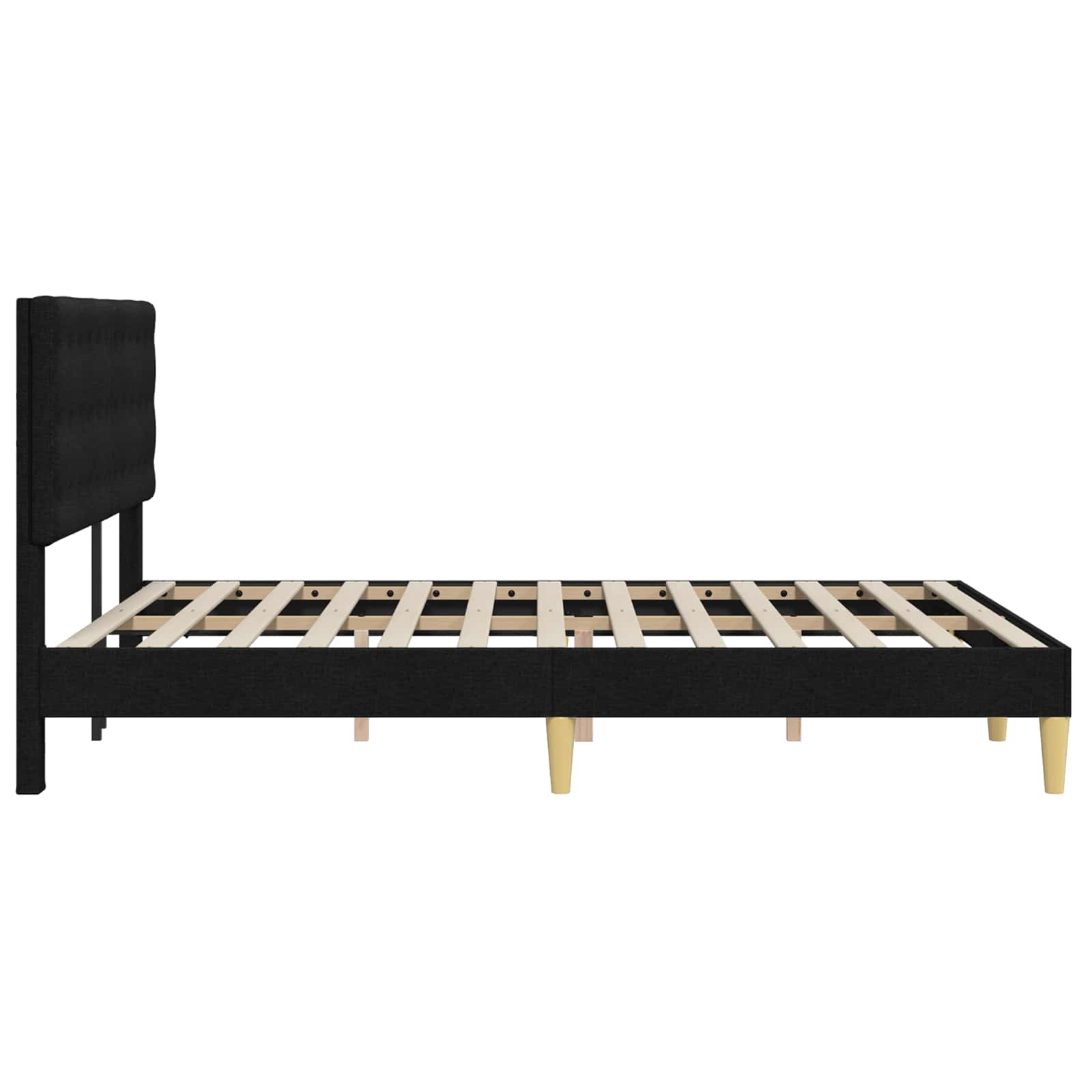vidaXL Σκελετός Κρεβατιού με κεφαλάρι Μαύρο 120 x 200 cm Ύφασμα - Image 5