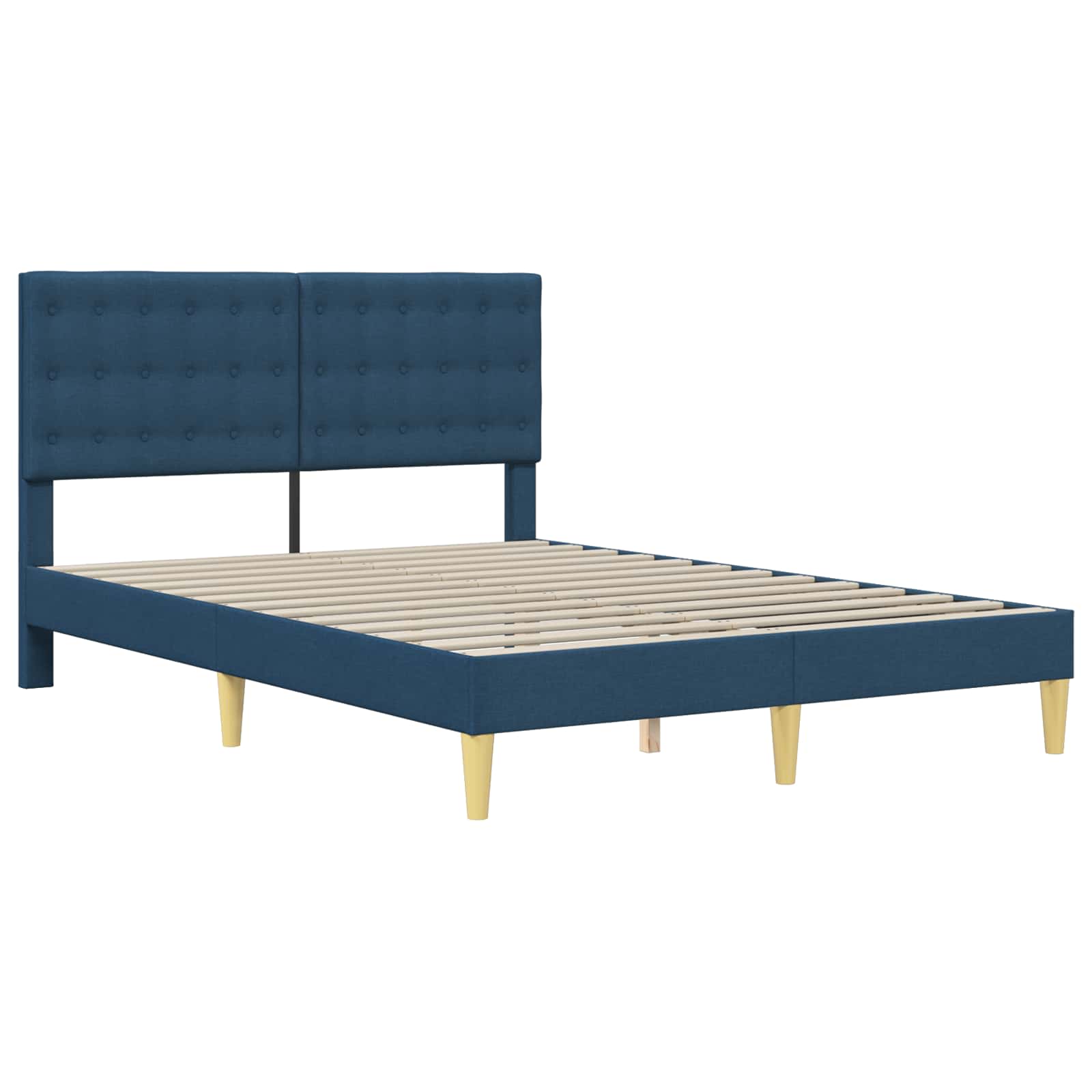 vidaXL Σκελετός Κρεβατιού με κεφαλάρι Μπλε 120 x 200 cm Ύφασμα - Image 3