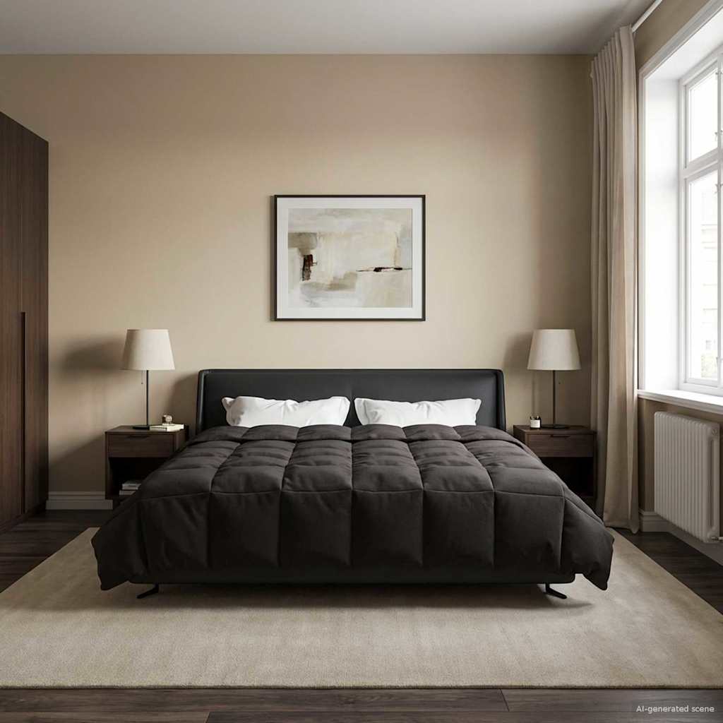 vidaXL Καλοκαιρινό Παπλωματοθήκη 200 x 240 cm Καλοκαίρι Ανθρακί - Image 4