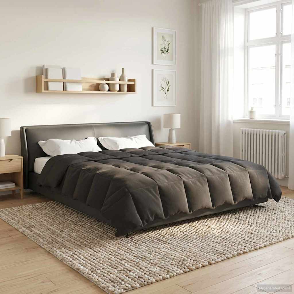 vidaXL Καλοκαιρινό Παπλωματοθήκη 200 x 220 cm Καλοκαίρι Ανθρακί - Image 4