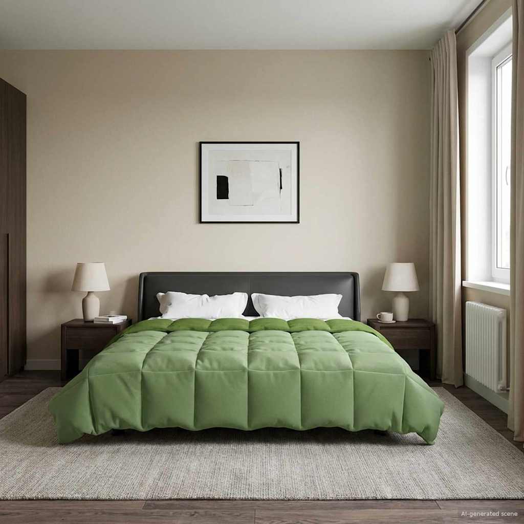 vidaXL Καλοκαιρινό Παπλωματοθήκη 200 x 240 cm Καλοκαίρι Πράσινο - Image 4