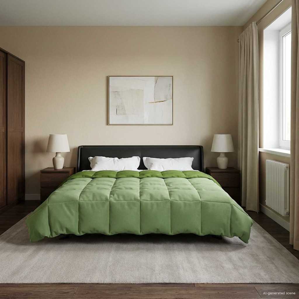 vidaXL Καλοκαιρινό Παπλωματοθήκη 220 x 260 cm Καλοκαίρι Πράσινο - Image 4