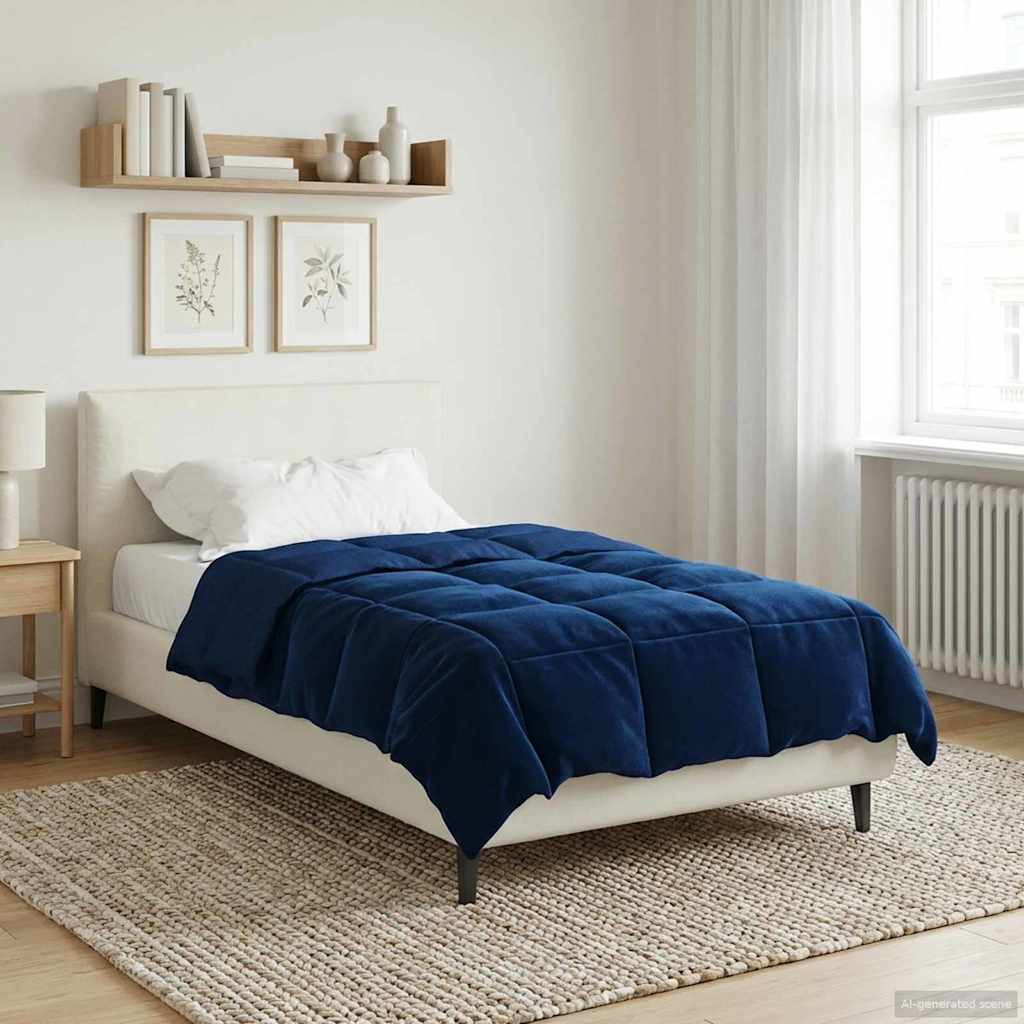 vidaXL Καλοκαιρινό Παπλωματοθήκη 155 x 220 cm Καλοκαίρι Σκούρο Μπλε - Image 4