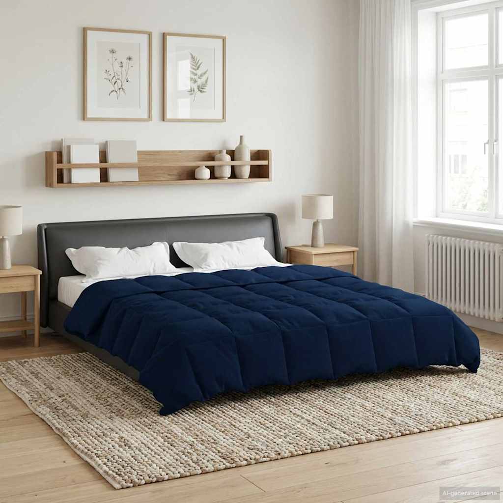 vidaXL Καλοκαιρινό Παπλωματοθήκη 200 x 220 cm Καλοκαίρι Σκούρο Μπλε - Image 4