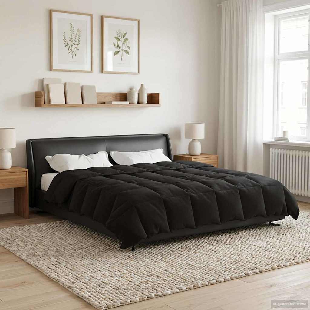 vidaXL Κουβέρτα ολόκληρου του χρόνου 240 x 220 cm 4 Εποχές Μαύρο - Image 4