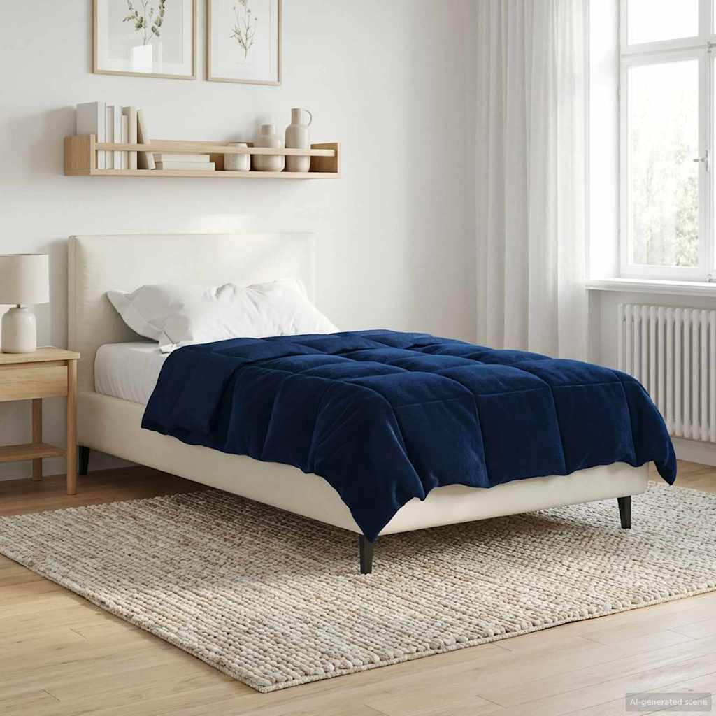 vidaXL Κουβέρτα ολόκληρου του χρόνου 155 x 220 cm 4 Εποχές Σκούρο Μπλε - Image 4