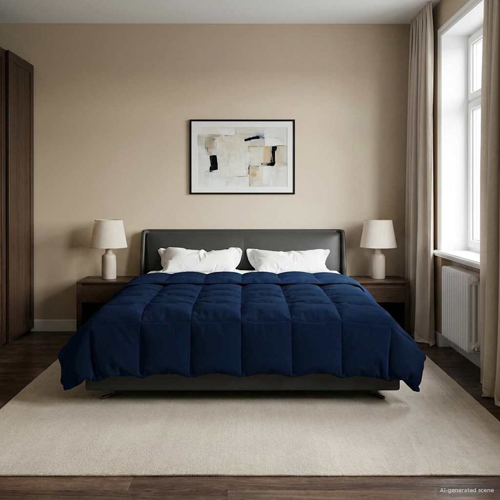 vidaXL Κουβέρτα ολόκληρου του χρόνου 220 x 240 cm 4 Εποχές Σκούρο Μπλε - Image 4