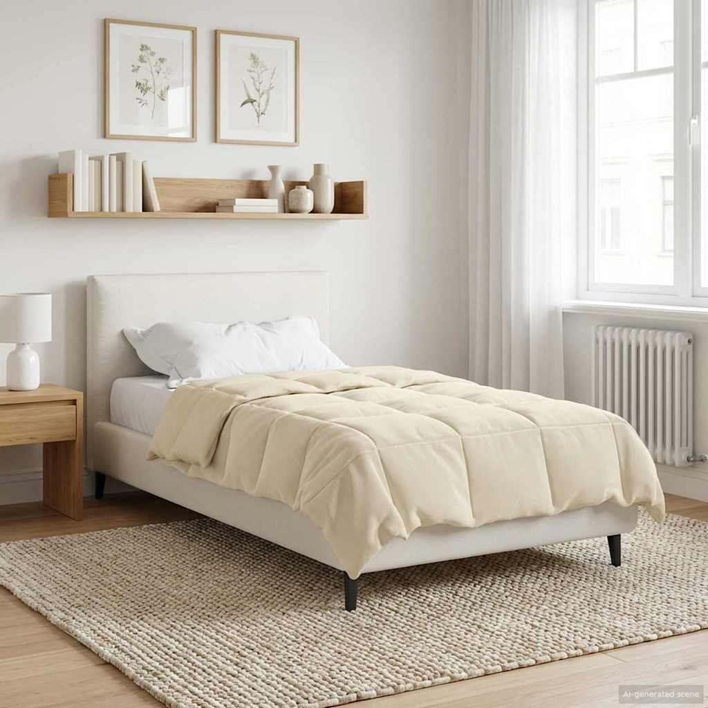 vidaXL Κουβέρτα ολόκληρου του χρόνου 155 x 220 cm 4 Εποχές Κρεμ - Image 4