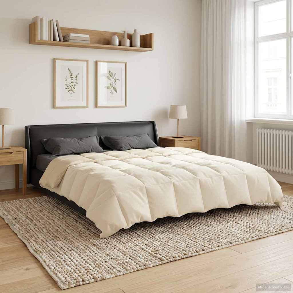 vidaXL Κουβέρτα ολόκληρου του χρόνου 220 x 240 cm 4 Εποχές Κρεμ - Image 4