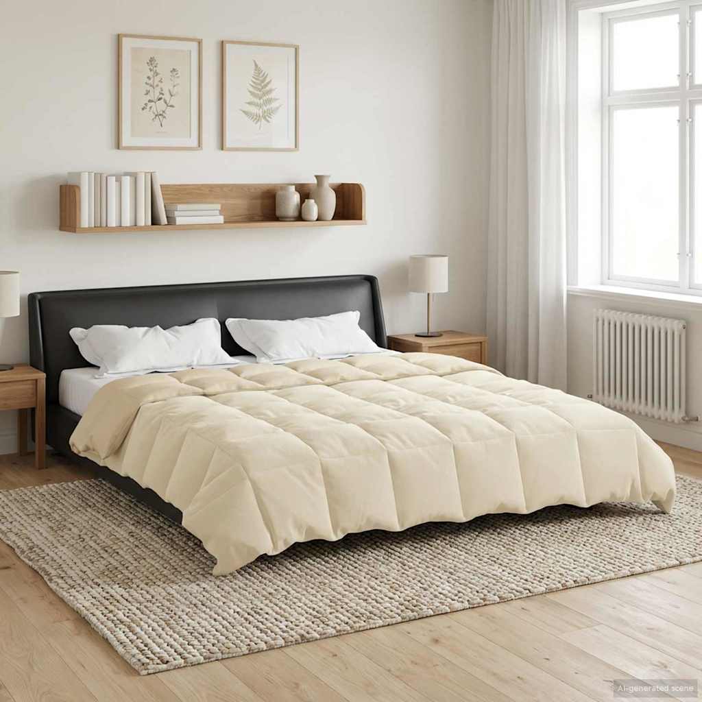 vidaXL Κουβέρτα ολόκληρου του χρόνου 220 x 260 cm 4 Εποχές Κρεμ - Image 4