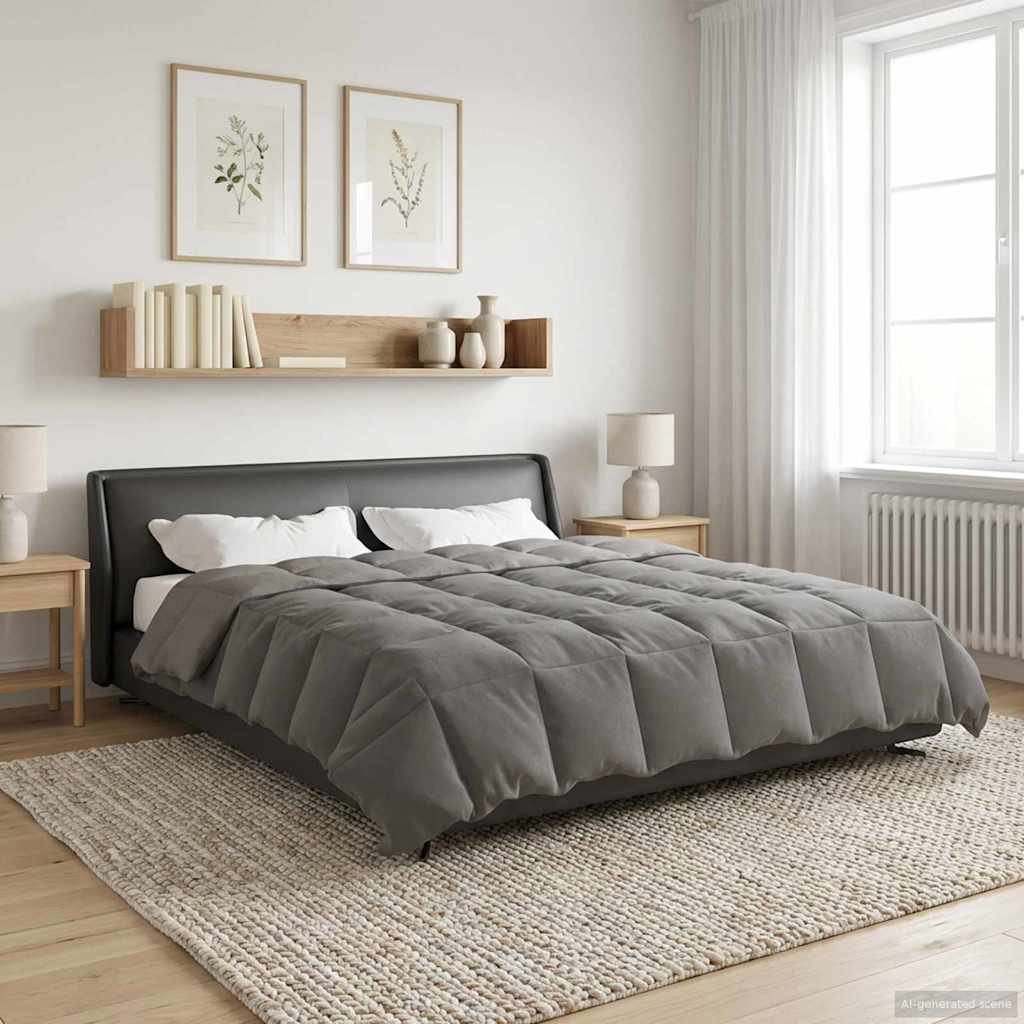 vidaXL Χειμερινό Παπλωματοθήκη 200 x 200 cm Χειμώνας Ανοιχτό γκρι - Image 4