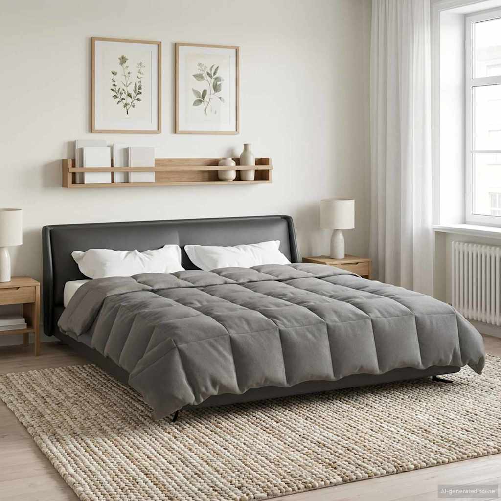vidaXL Χειμερινό Παπλωματοθήκη 200 x 220 cm Χειμώνας Ανοιχτό γκρι - Image 4