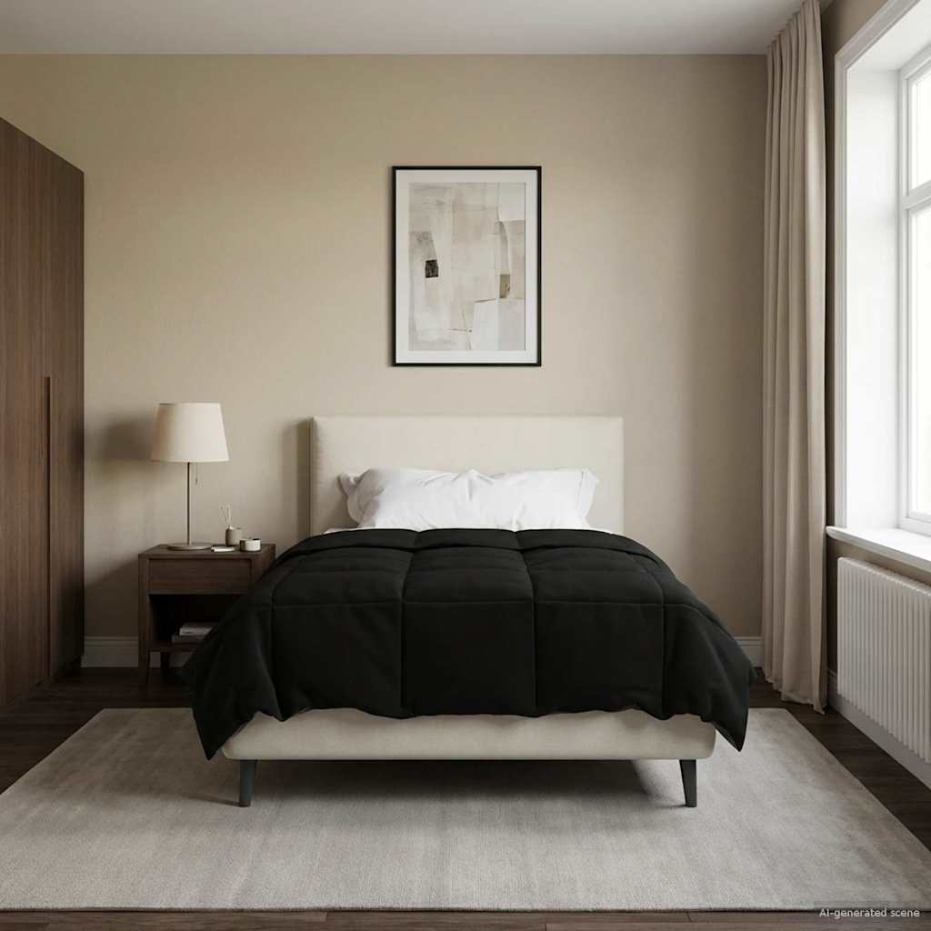 vidaXL Χειμερινό Παπλωματοθήκη 135 x 200 cm Χειμώνας Μαύρο Αναπνεύσιμο - Image 4
