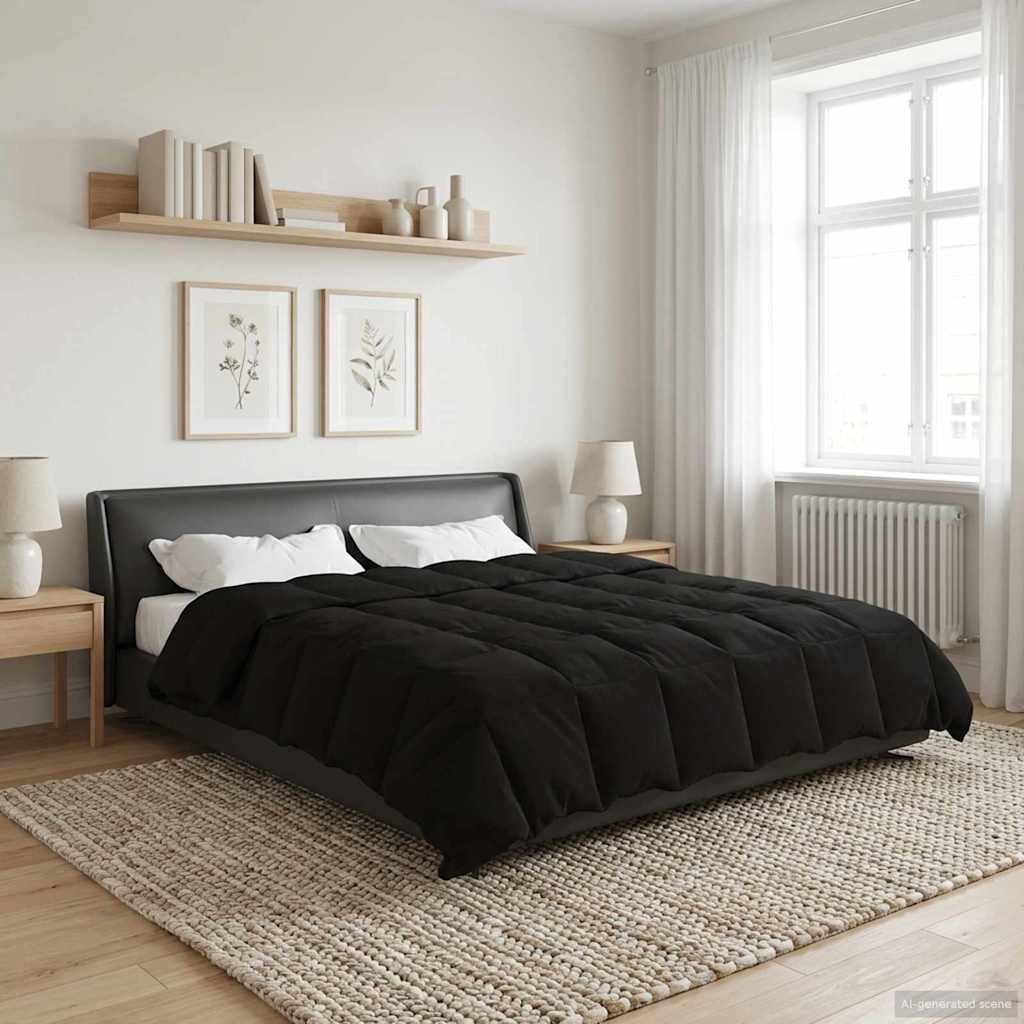 vidaXL Χειμερινό Παπλωματοθήκη 200 x 200 cm Χειμώνας Μαύρο Αναπνεύσιμο - Image 4