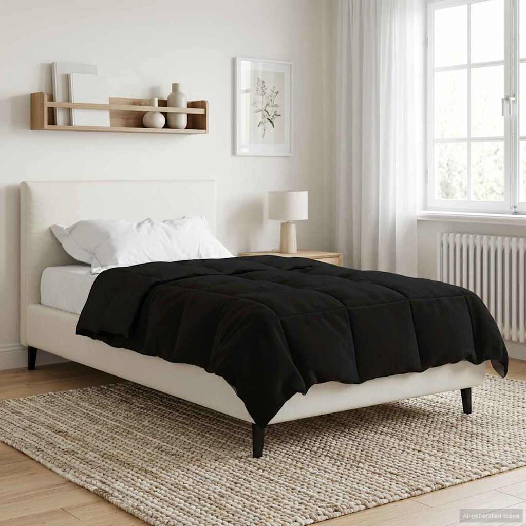 vidaXL Χειμερινό Παπλωματοθήκη 140 x 220 cm Χειμώνας Μαύρο Αναπνεύσιμο - Image 4