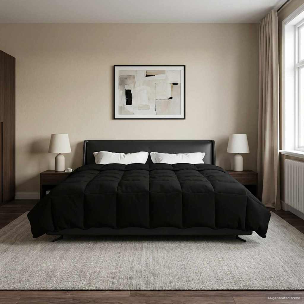 vidaXL Χειμερινό Παπλωματοθήκη 200 x 220 cm Χειμώνας Μαύρο Αναπνεύσιμο - Image 4