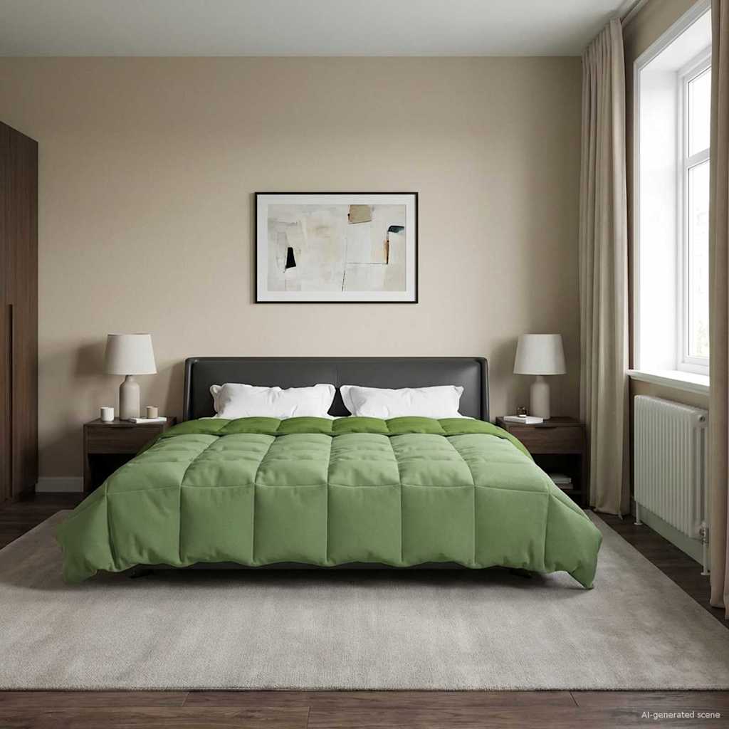 vidaXL Χειμερινό Παπλωματοθήκη 220 x 240 cm Χειμώνας Πράσινο - Image 4