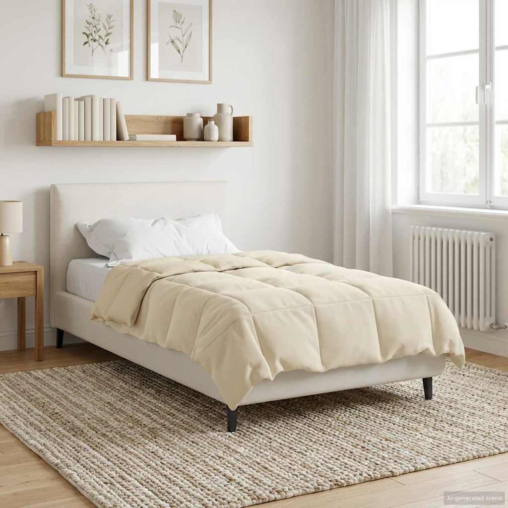 vidaXL Χειμερινό Παπλωματοθήκη 135 x 200 cm Χειμώνας Κρεμ Αναπνεύσιμο - Image 4