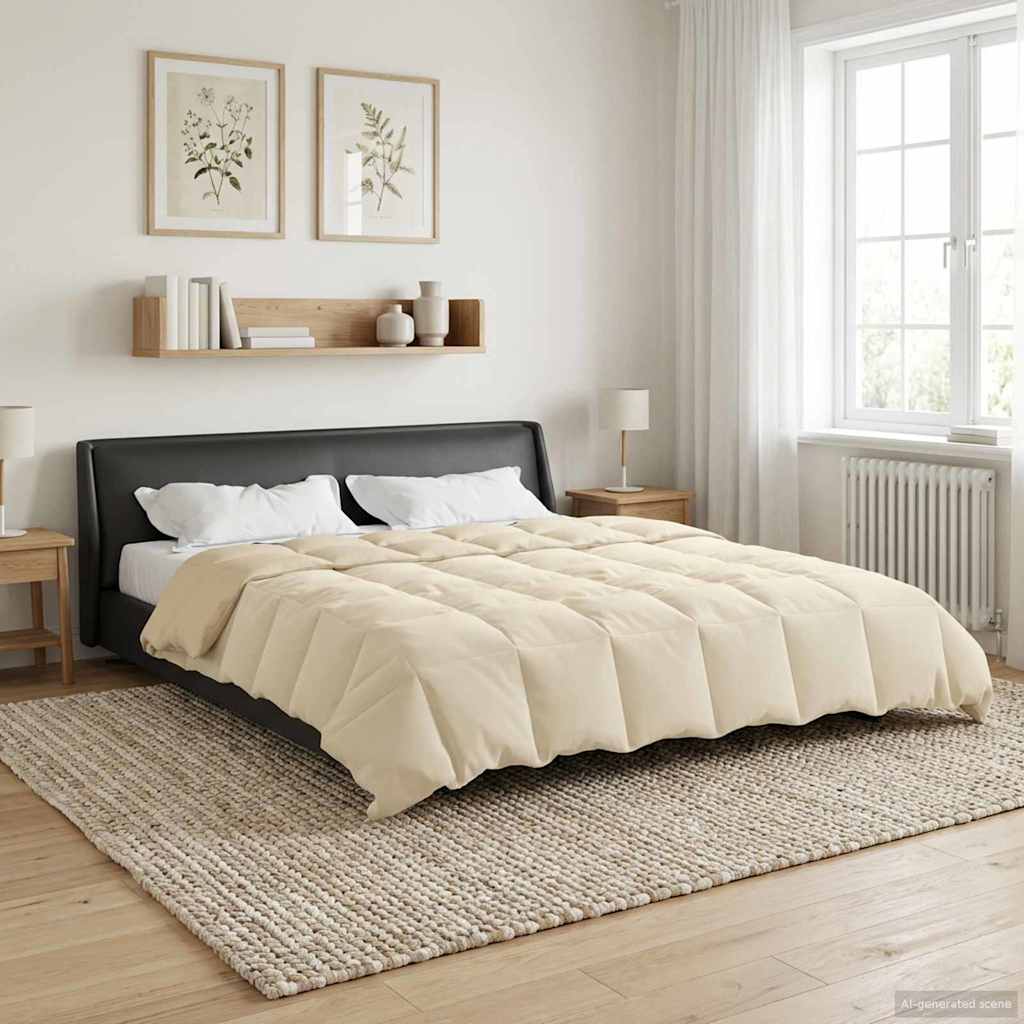 vidaXL Χειμερινό Παπλωματοθήκη 200 x 200 cm Χειμώνας Κρεμ Αναπνεύσιμο - Image 4