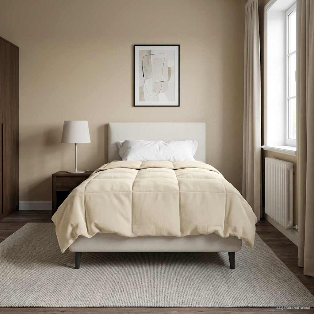 vidaXL Χειμερινό Παπλωματοθήκη 155 x 220 cm Χειμώνας Κρεμ Αναπνεύσιμο - Image 4