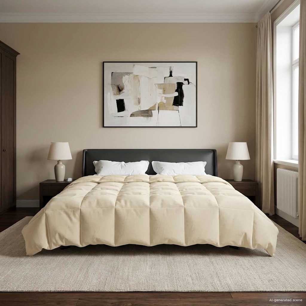 vidaXL Χειμερινό Παπλωματοθήκη 200 x 220 cm Χειμώνας Κρεμ Αναπνεύσιμο - Image 4
