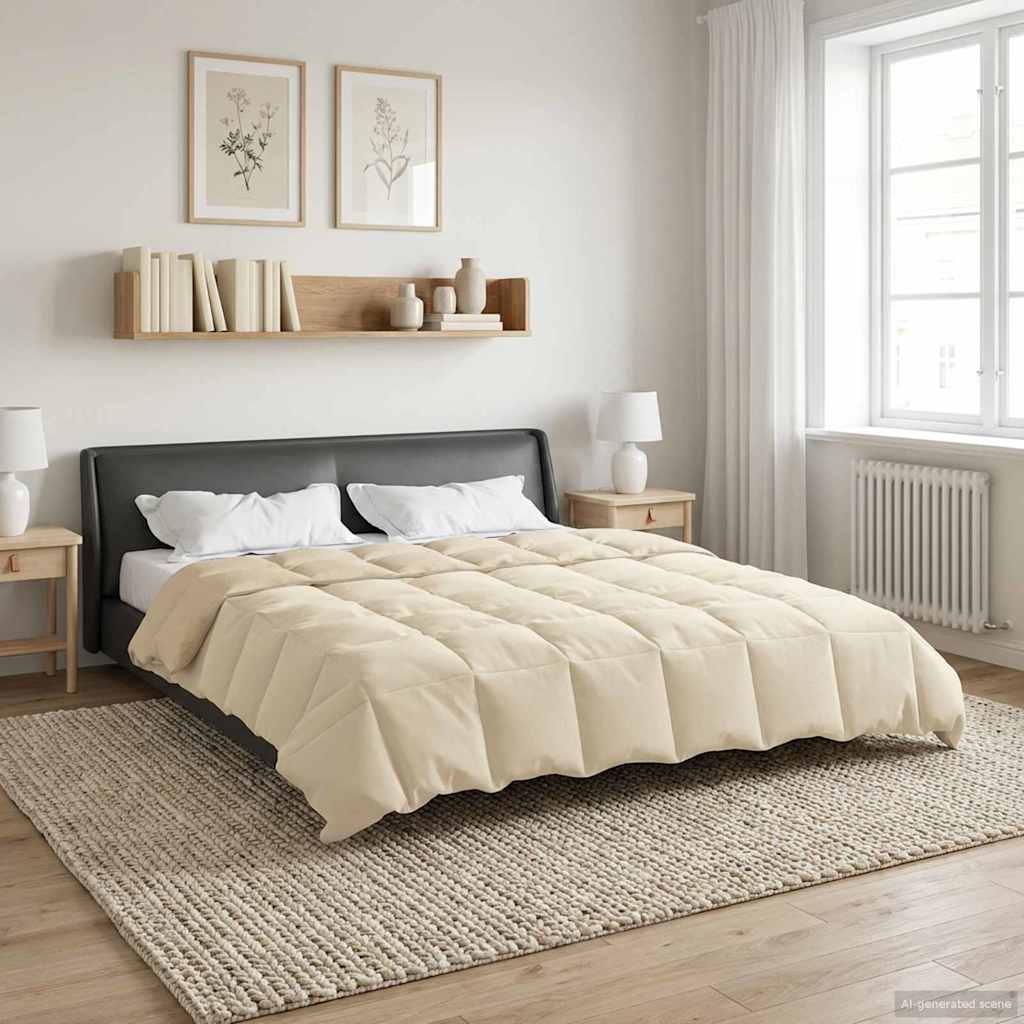 vidaXL Χειμερινό Παπλωματοθήκη 220 x 260 cm Χειμώνας Κρεμ Αναπνεύσιμο - Image 4