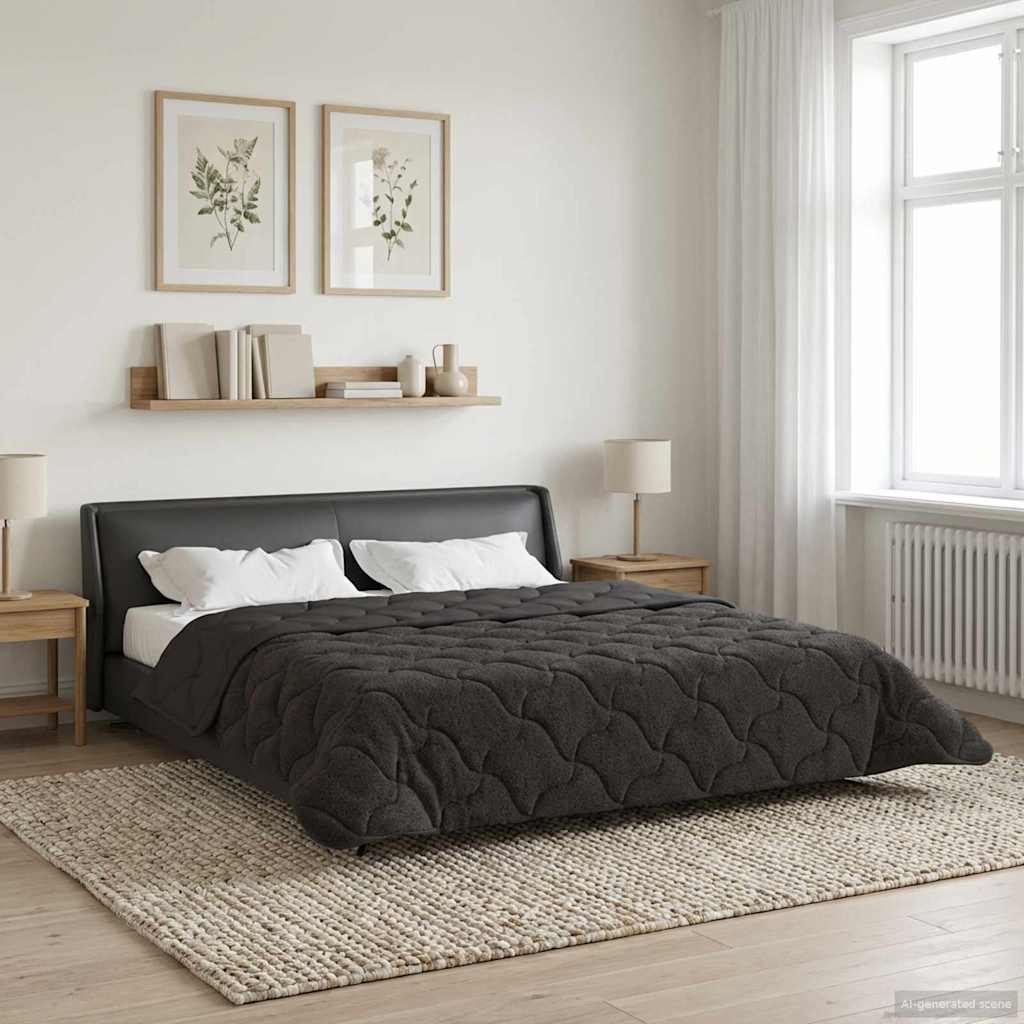 vidaXL Καλοκαιρινό Παπλωματοθήκη 200 x 220 cm Καλοκαίρι Ανθρακί - Image 4