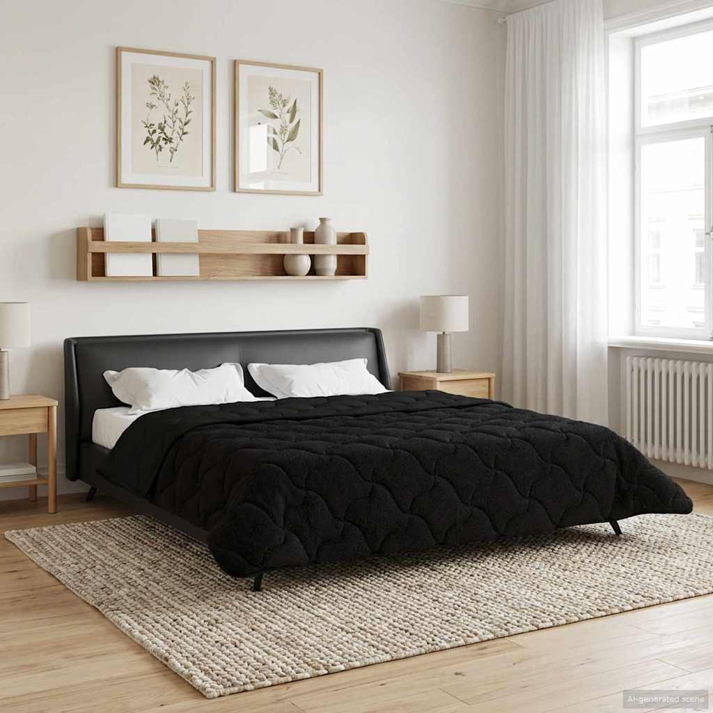 vidaXL Καλοκαιρινό Παπλωματοθήκη 240 x 260 εκ. Καλοκαίρι Μαύρο - Image 4