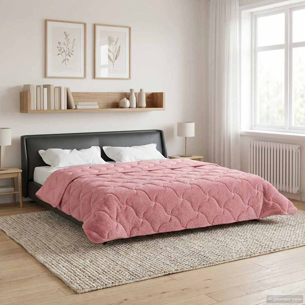 vidaXL Καλοκαιρινό Παπλωματοθήκη 220 x 240 cm Καλοκαίρι Ροζ - Image 4