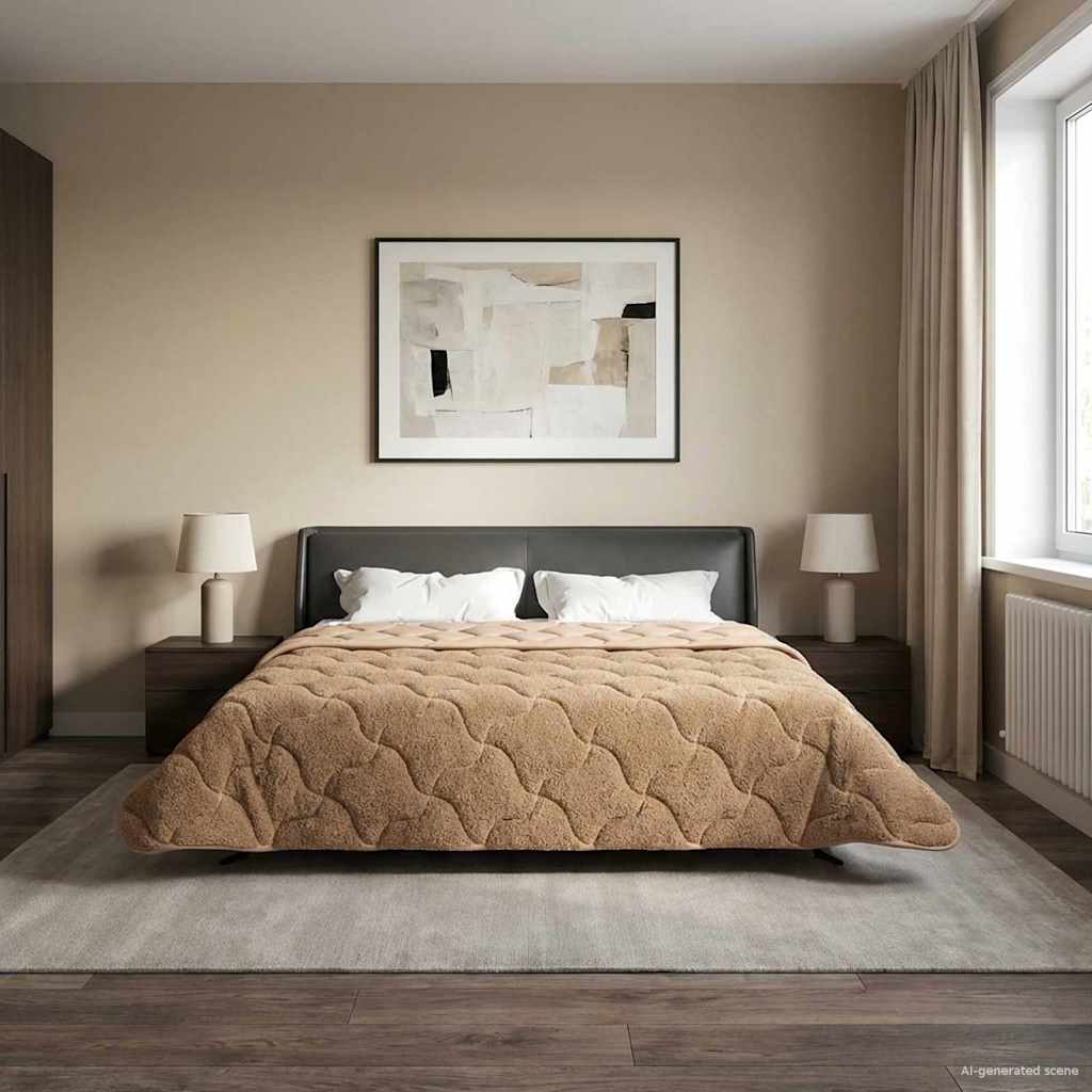vidaXL Καλοκαιρινό Παπλωματοθήκη 200 x 240 cm Καλοκαίρι Taupe - Image 4