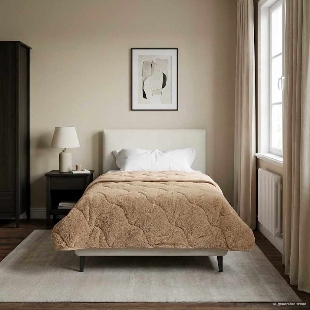 vidaXL Κουβέρτα ολόκληρου του χρόνου 155 x 220 cm Όχι Taupe - Image 4